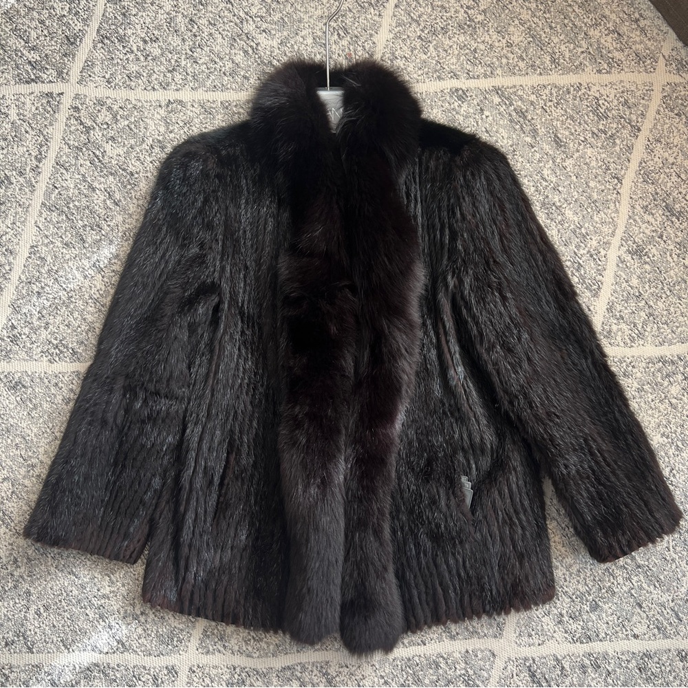 Black Fur Jacket with Plush Collar - Women’s Winter Coat